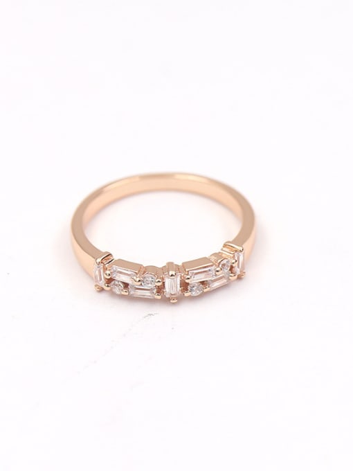 Rose Gold Exquisite Zircon Copper Ring