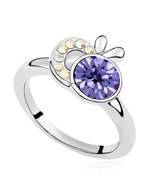 purple Fashion Round austrian Crystal Alloy Ring