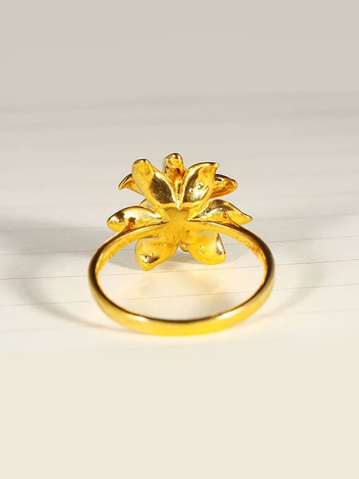 XP Copper Alloy Gold Plated Classical Flower Ring 2