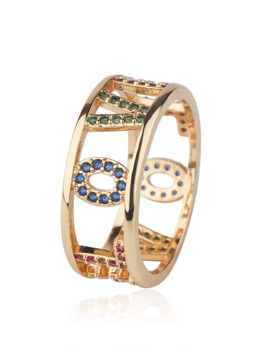 ROSS Copper With Cubic Zirconia Fashion Monogrammed LOVE Multistone Rings 3