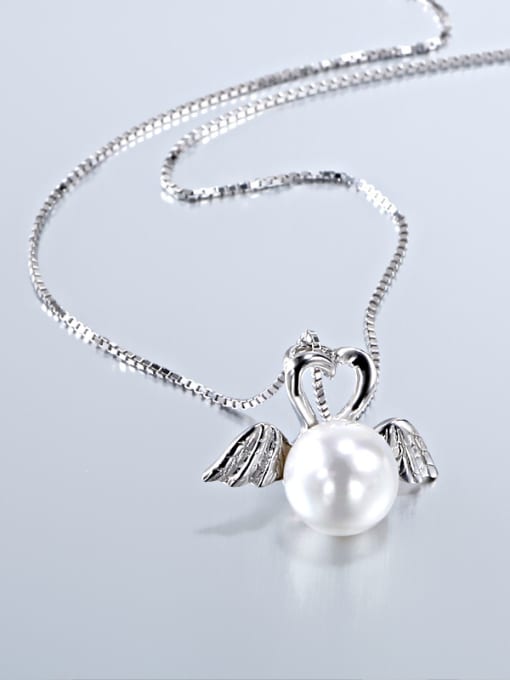 OUXI Simple Wings Artificial Pearl Necklace 3