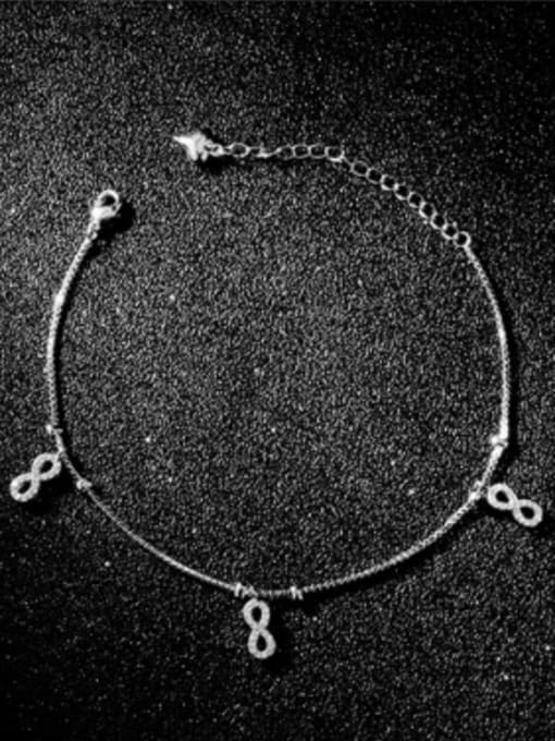 Open Sky Simple Eight-shaped Rhinestones Anklet 2