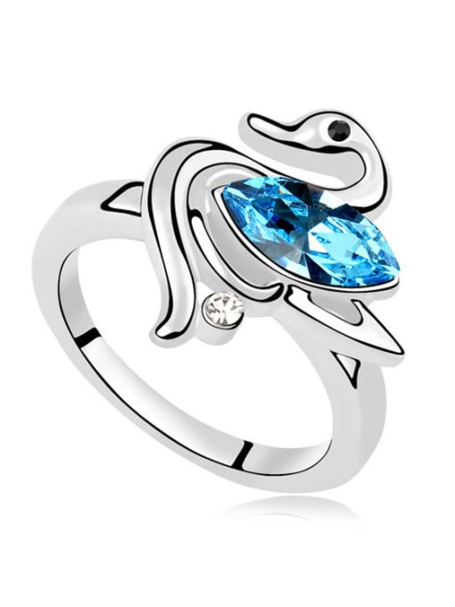 QIANZI Fashion Marquise austrian Crystal Little Swan Alloy Ring 3
