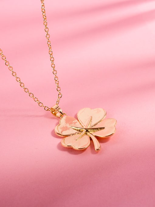 Golden All-match Gold Plated leaf Shaped Necklace