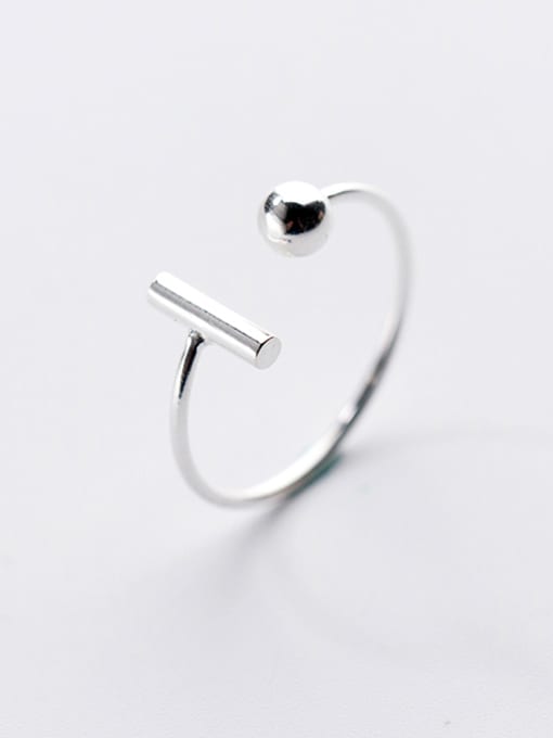 Rosh Simply Style Geometric Open Design S925 Silver Ring 0