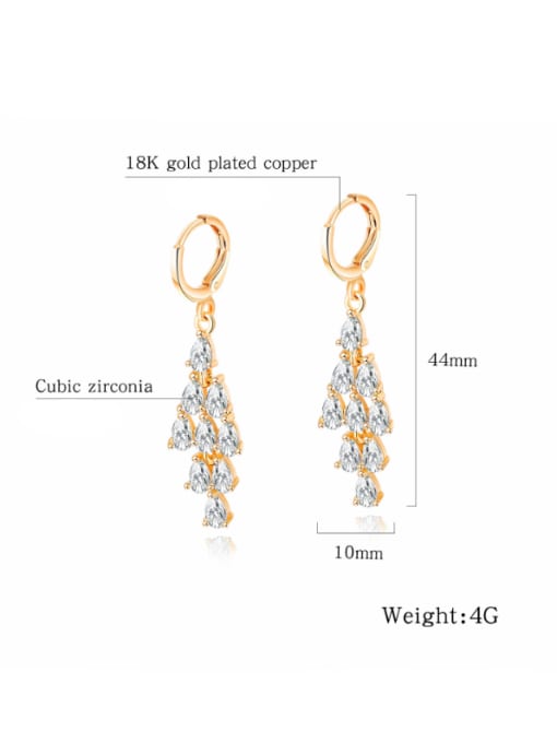 Open Sky Copper With 18k Gold Plated Trendy Water Drop Earrings 2