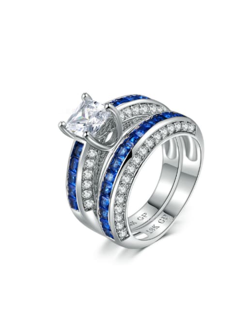 ZK Luxury Noble Zircons Color Copper Ring