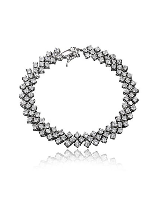 SANTIAGO Delicate 18K Platinum Plated Zircon Bracelet 0