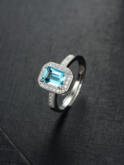 Deli Fashion Rectangular Crystal Zircon Engagement Ring 3