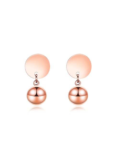 Open Sky Simple Rose Gold Plated Bead Stud Earrings 0