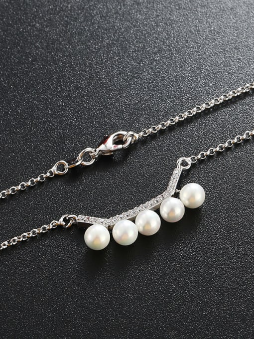 XP Simple Artificial Pearls Rhinestones Necklace 1