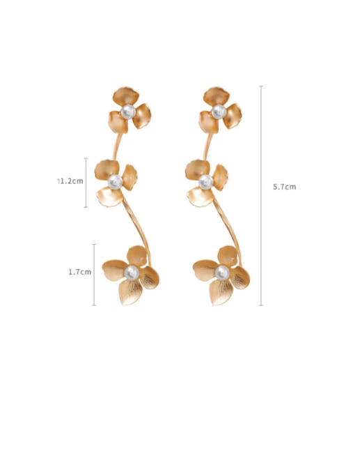 Girlhood Alloy With Imitation Gold Plated Fashion Flower Drop Earrings 2