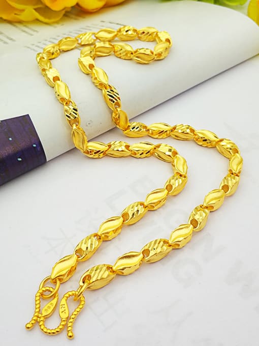 gold Men Exquisite Wheat Shaped Necklace
