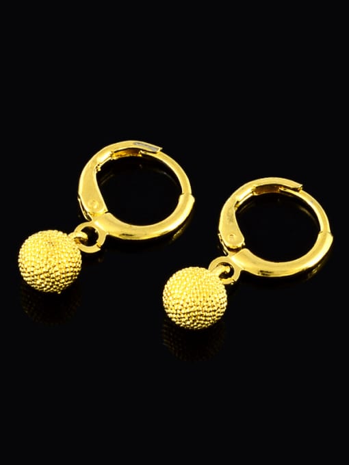 Yi Heng Da All-match Gold Plated Round Shaped Copper Drop Earrings 1