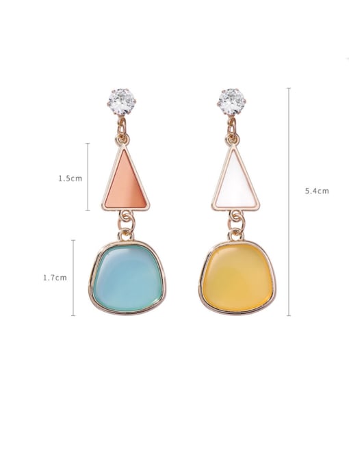 Girlhood Alloy With Rose Gold Plated Simplistic Geometric Drop Earrings 1