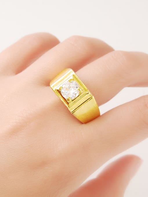 Yi Heng Da Men Creative 24K Gold Plated Rhinestones Copper Ring 1