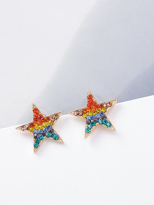 A star Alloy With Rose Gold Plated Fashion Irregular Stud Earrings