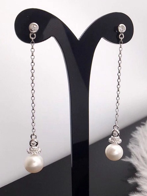 EVITA PERONI 2018 Fashion Freshwater Pearl Drop threader earring 2