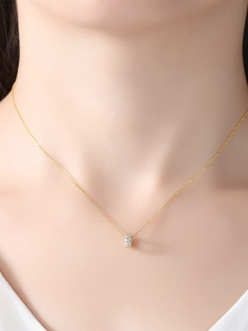 CCUI Sterling silver plated 18K gold Zircon Necklace 1