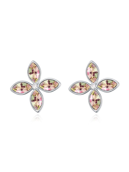 QIANZI Simple Marquise austrian Crystals Flower Stud Earrings 2