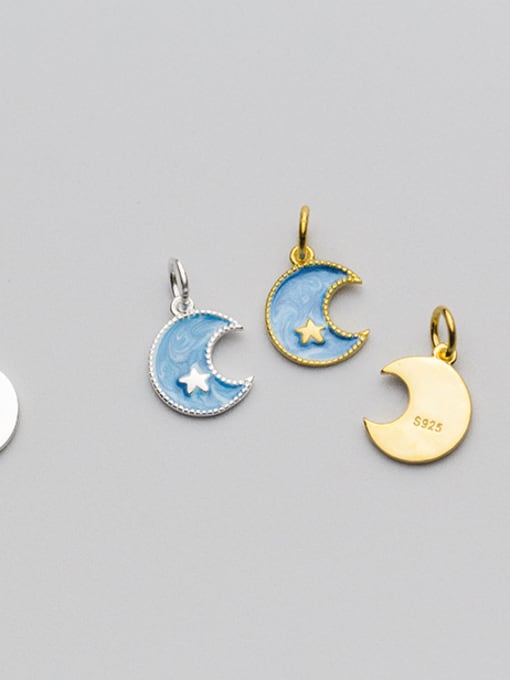 FAN 925 Sterling Silver With Silver Plated Fashion Moon Charms 1