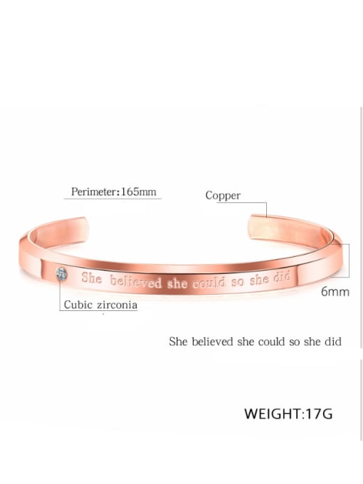 Open Sky Stainless Steel With Rose Gold Plated Simplistic Monogrammed Bangles 2