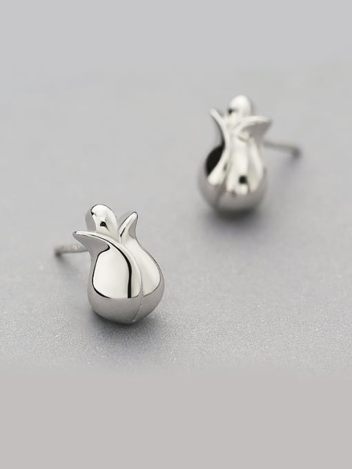 White 925 Silver Rosary Shaped Earrings