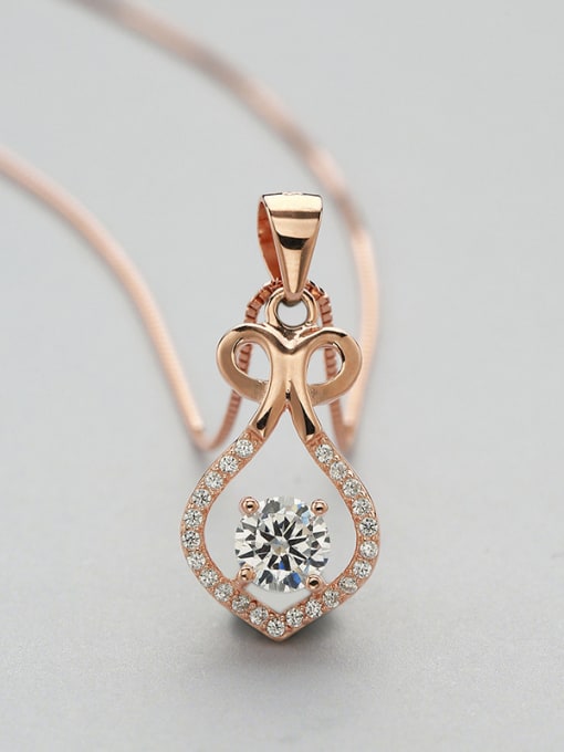 One Silver Rose Gold Plated Leaf Shaped Pendant 3