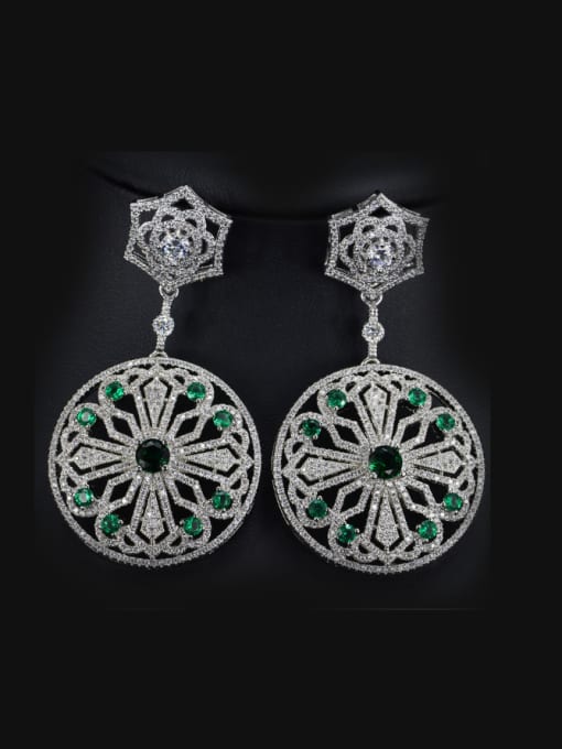 L.WIN Luxury Round Shaped Wedding drop earring 0