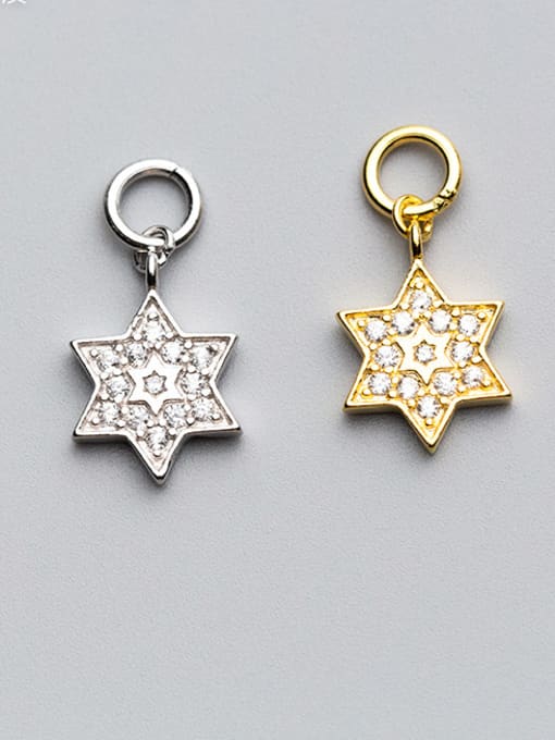 FAN 925 Sterling Silver With 18k Gold Plated Delicate Star Charms 0