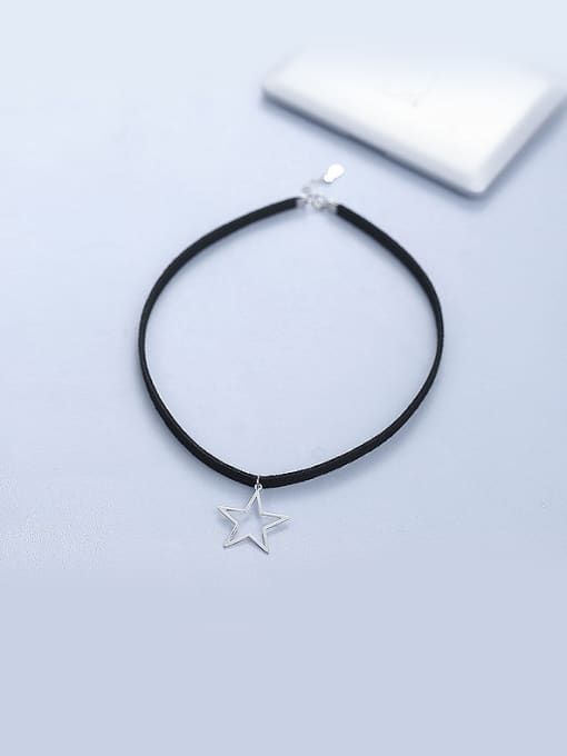 One Silver Black Star Collar 0