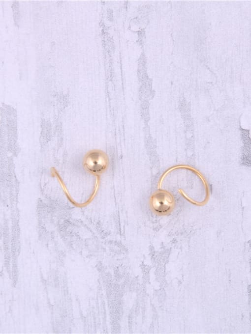 GROSE Titanium With Gold Plated Personality Round Clip On Earrings