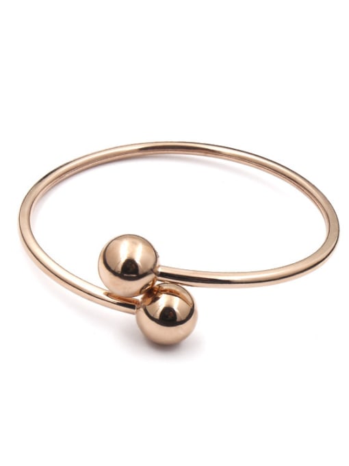 My Model Simple Double Balls Shaped Opening Bangle 0