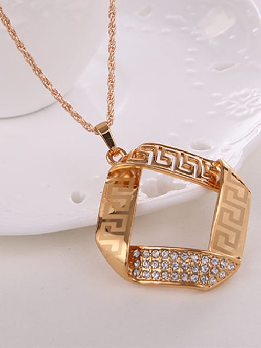 BESTIE 2018 Alloy Imitation-gold Plated Fashion Hollow Square Two Pieces Jewelry Set 1
