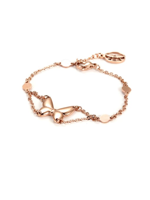 JINDING Europe And The United States Rose Gold Plated Butterfly Titanium Bracelet 0