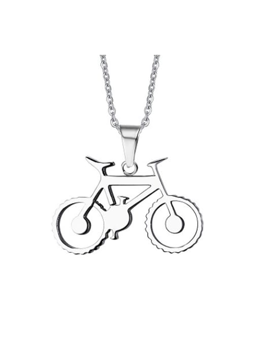 CONG Personality Bike Shaped Titanium Men Necklace 0