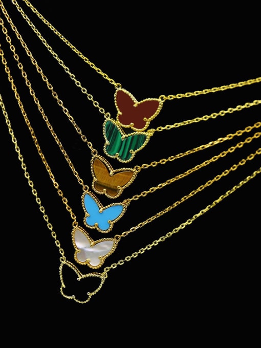 My Model Semi-Pricous Stones Butterfly Necklace 1