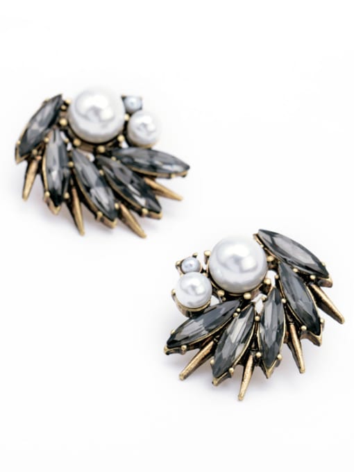 KM Alloy Artificial Pearl stud Earring 0