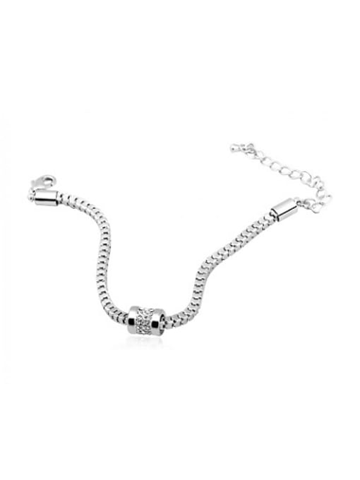 Platinum Simply Platinum Plated Geometric Shaped Crystal Bracelet