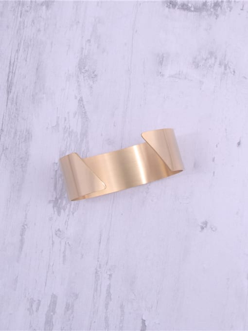 GROSE Titanium With Gold Plated Simplistic Irregular Free Size  Bangles 3