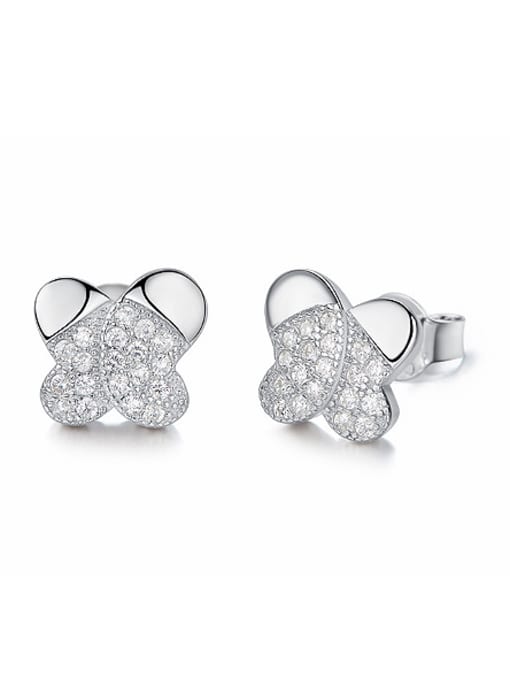 CEIDAI Tiny Butterfly Cubic Zirconias 925 Silver Stud Earrings 0