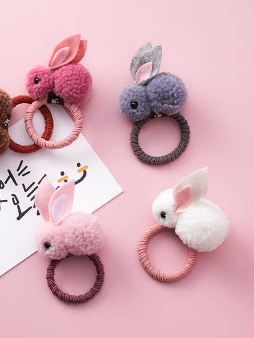 Girlhood Children's Plush ornaments With Cartoon Plush three-dimensional rabbit Hair Ropes 2