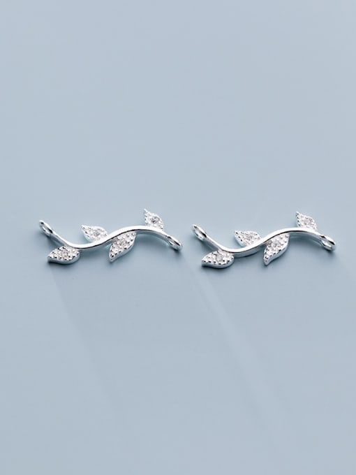FAN 925 Sterling Silver With Gold Plated Simplistic Leaf Charms 4