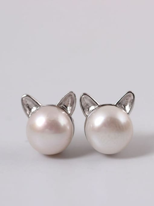 SILVER MI Freshwater Pearls Fashion Stud Earrings 0