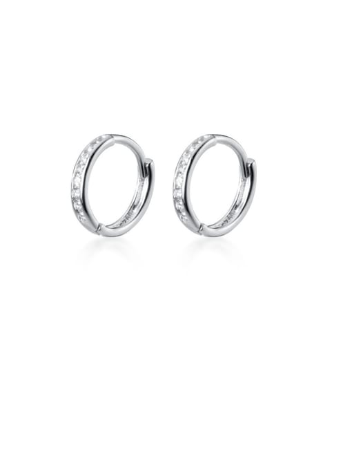 Rosh 925 Sterling Silver With Platinum Plated Simplistic Round Clip On Earrings 3