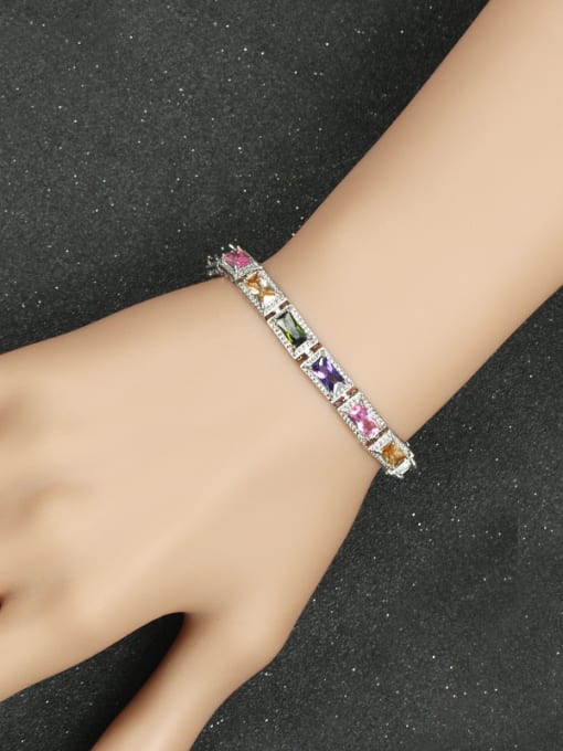 L.WIN Fashion Rectangle Color Zircons Bracelet 1