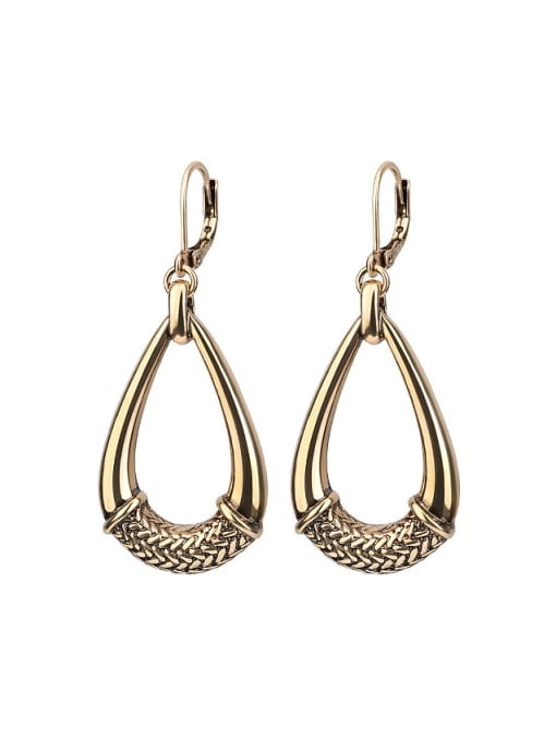 Gujin Personalized Punk style Hollow Water Drop Alloy Earrings 0