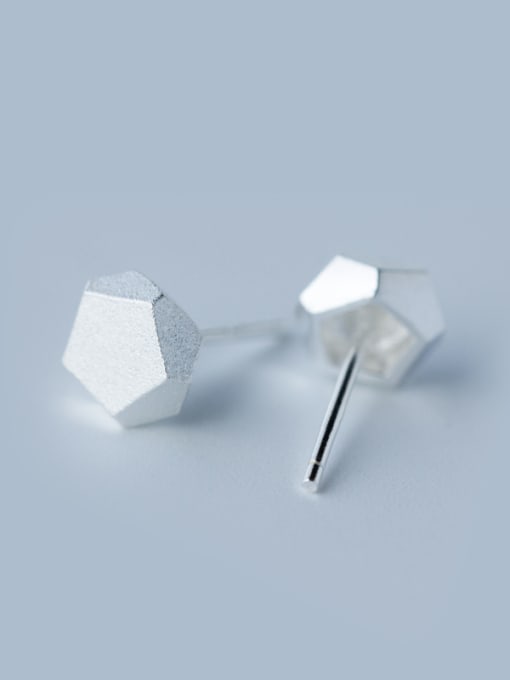 Rosh S925 Silver Simple Geometry polygon stud Earring 1