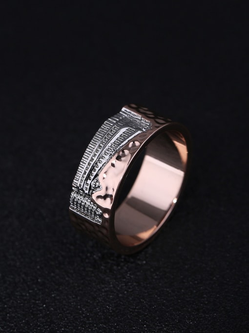 Wei Jia Creative Landmark Building Double Color Plated Copper Ring 1
