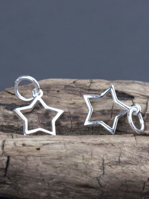 FAN 925 Sterling Silver With Silver Plated five-pointed star Charms 1